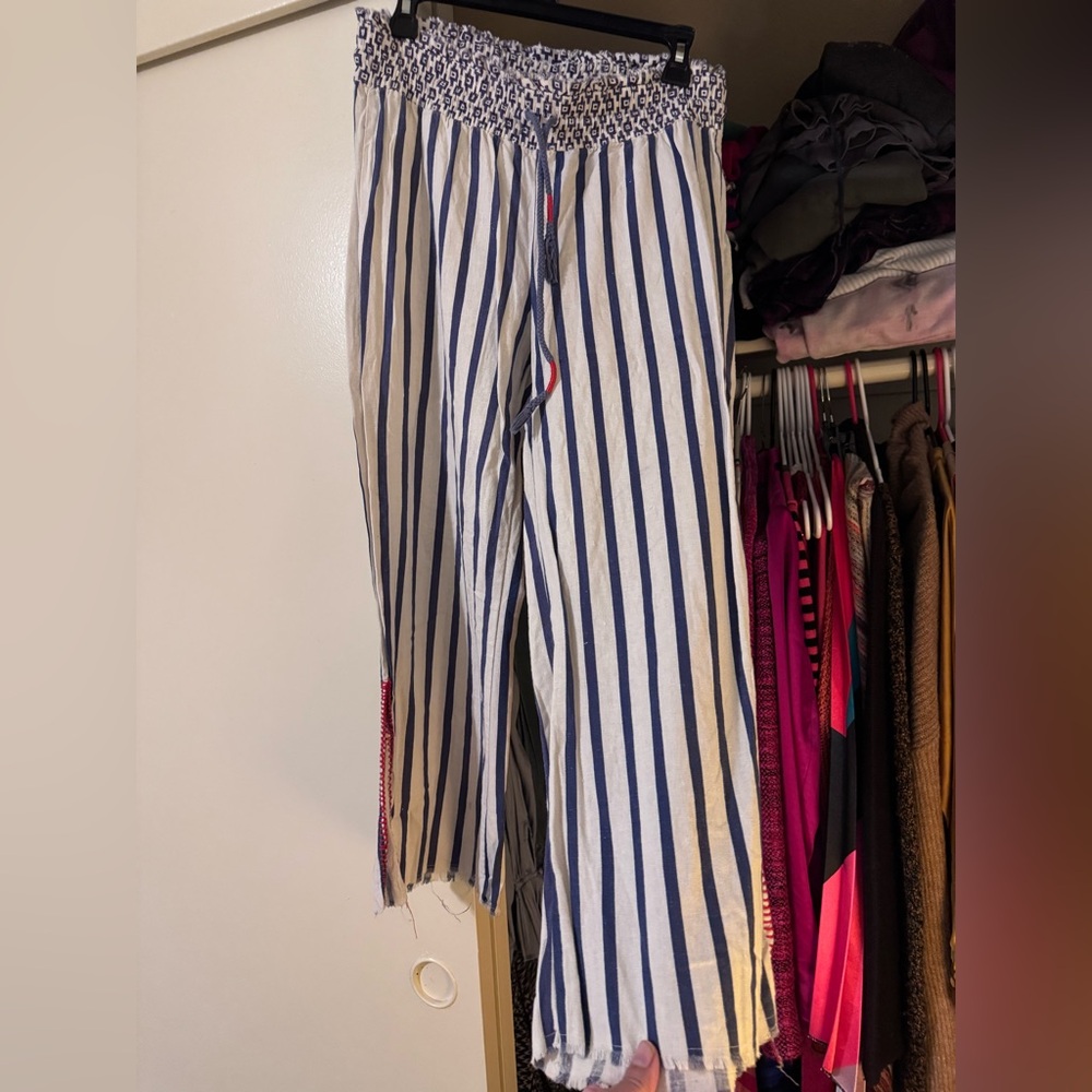 Indigo Rein Navy and White Striped Pants - Picture 2 of 10